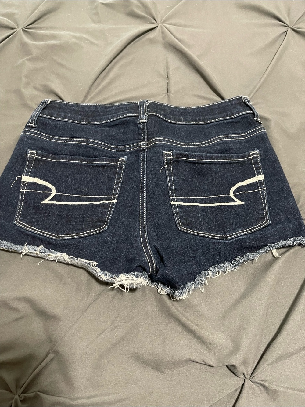 American Eagle Dark Wash Denim Cutoff Shorts - Women's Dark Blue